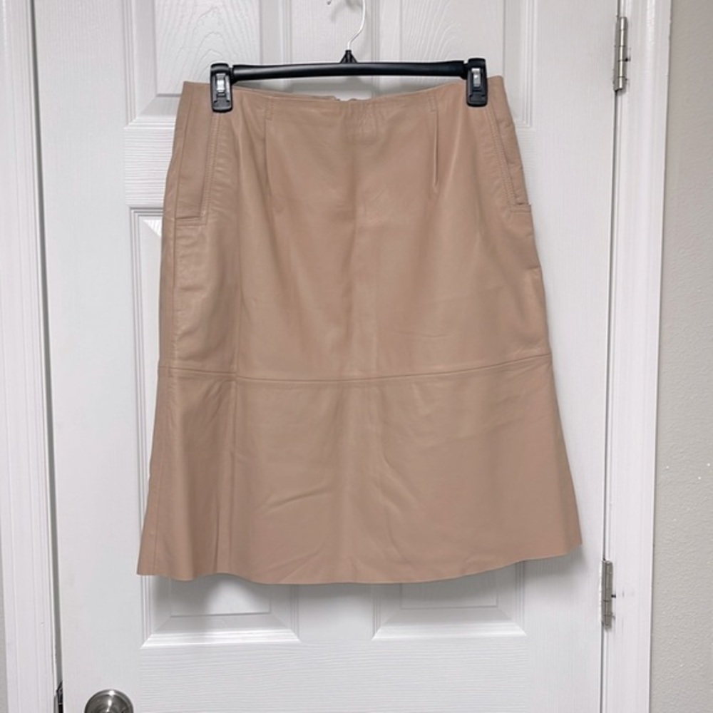 Genuine Leather Skirt “French Connection”. Size 12. Color “Dusty Rose”.